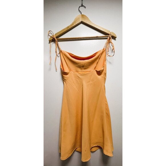 Abercrombie & Fitch Orange Cowl Neck Mini Slip Dress Size XXS Petite - Picture 4 of 9